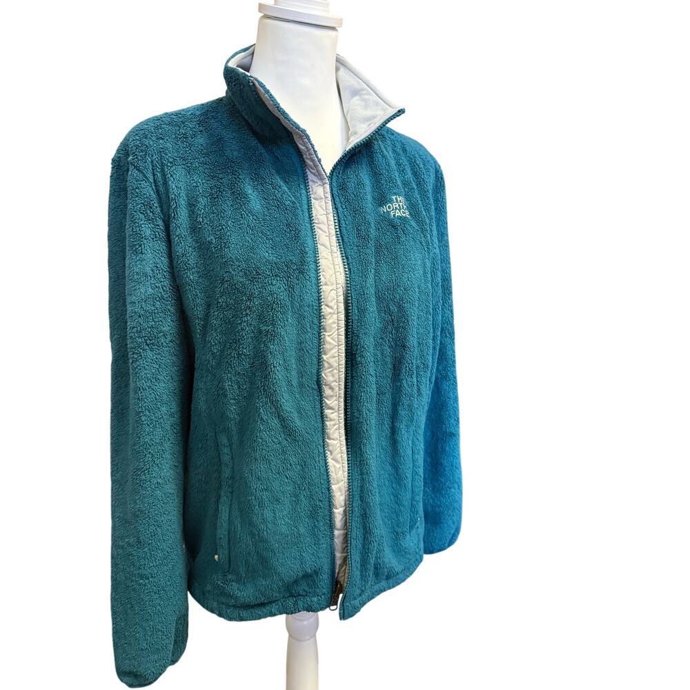 The North Face womens turquoise full zip fleece size M - Picture 2 of 7